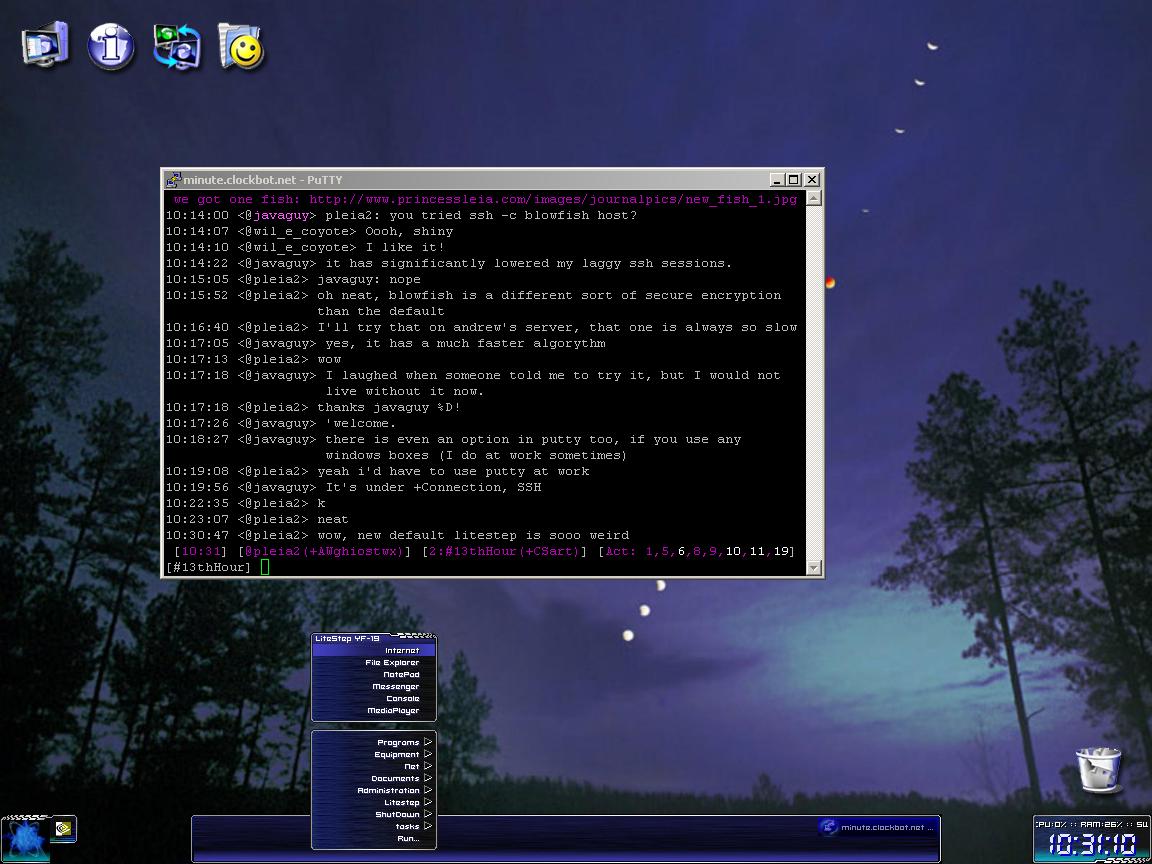 a screenshot of LiteStep on Windows; it really doesn't look like it. From princessleia.com, cc-by-sa.