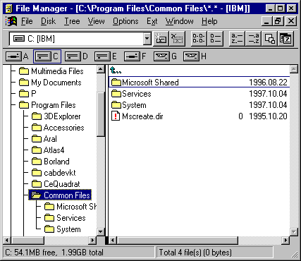 win98 folder tree