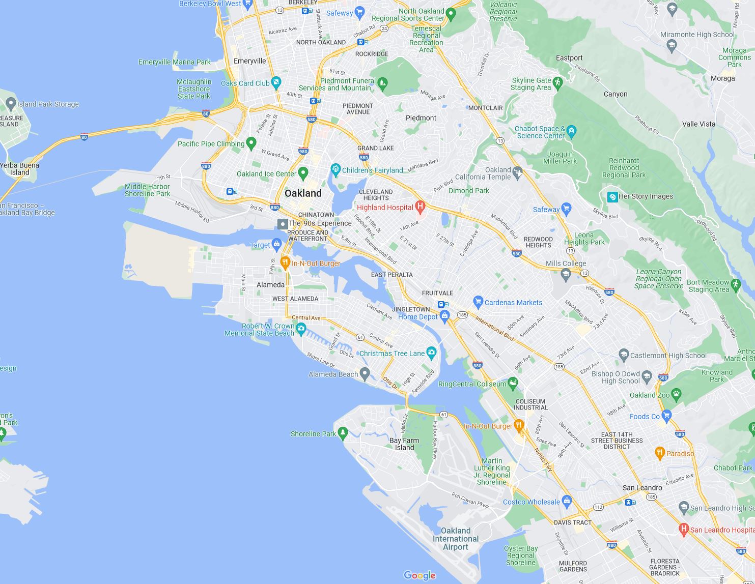 same area, google maps