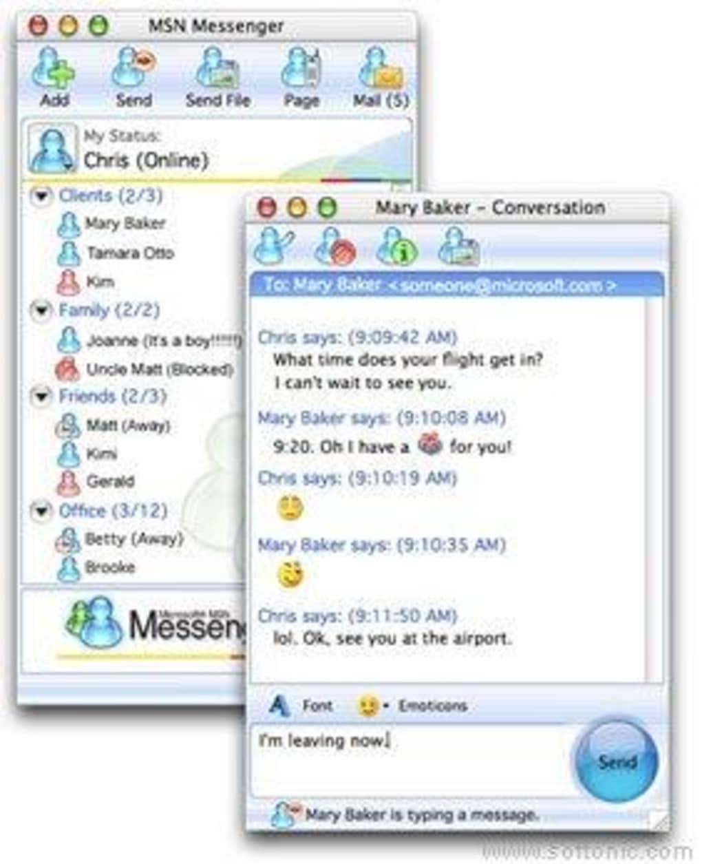 a screenshot of MSN messenger